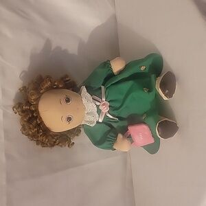Sugar Loaf Birthday Babies Doll May Missy Green Plush Stuffed 1980's Toy Vintage